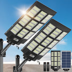 OKPRO 10000W Solar Street Lights Outdoor, IP66 Waterproof Solar Lights Outdoor with Motion Sensor & Remote, Dusk to Dawn Commercial Security Lighting for Parking Lot, Yard, Farm, Driveway
