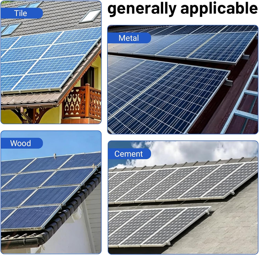 10Pcs L Foot Solar Mount, Aluminum Alloy Photovoltaic Panel Mounting Bracket, Photovoltaic Mount, Waterproof Solar Panel Bracket for Roof PV System