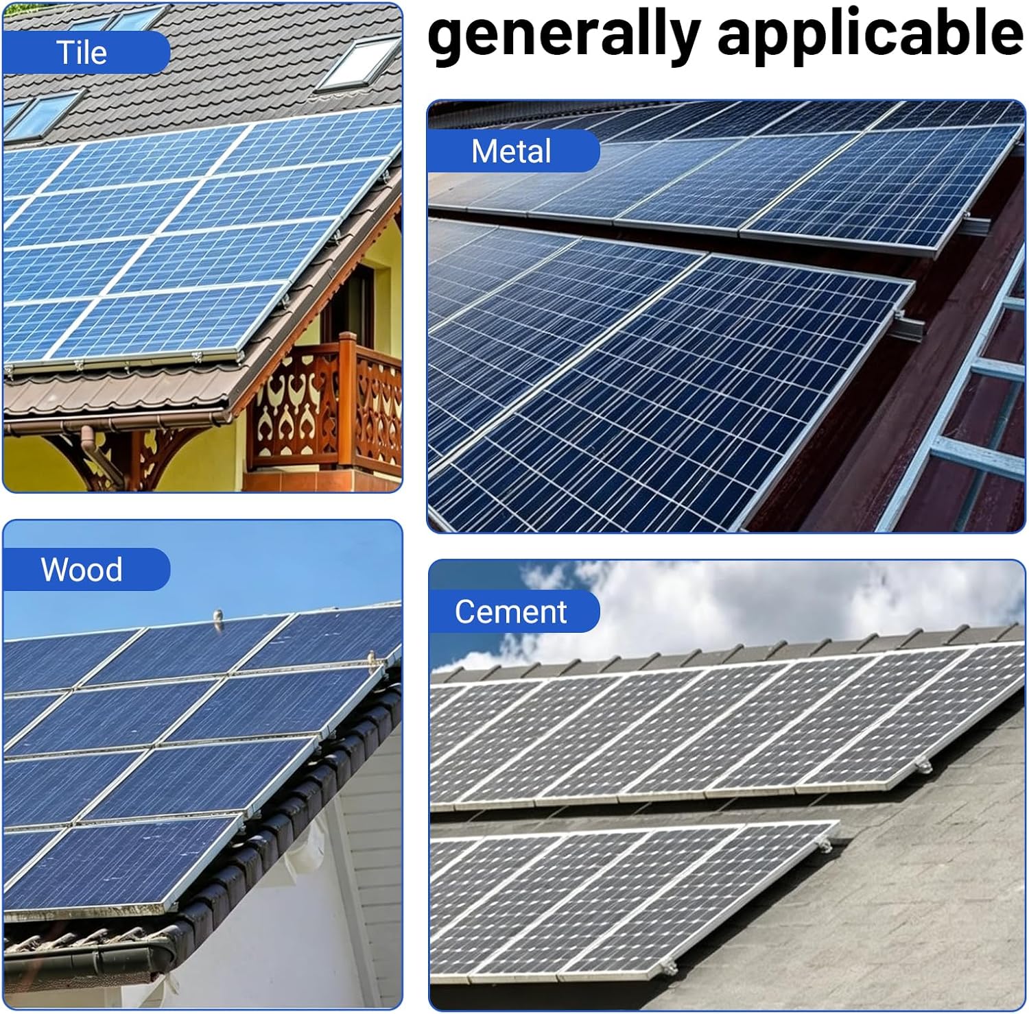 10Pcs L Foot Solar Mount, Aluminum Alloy Photovoltaic Panel Mounting Bracket, Photovoltaic Mount, Waterproof Solar Panel Bracket for Roof PV System