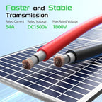 Kit de câbles pour panneaux solaires Bateria Power : 50 pi noirs et 50 pi rouges