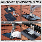 Otoolling 12 Pack Solar Racking Aluminum L Bracket with Flashing for Solar Panel Mounting PV Module Roof Racking Kit for Asphalt Shingle Composition Roofs Waterproof with EPDM Gasket Hardware(12inch)