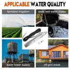 Areyourshop 3" 48V 750W MPPT Screw Solar Bore Pump Submersible Deep Well Maximum Head 140M 750W Deep Well Solar Pump with Strong Brushless Motor