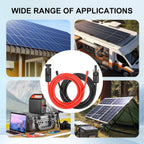 10AWG Solar Extension Panel Cable - 50FT Solar Wire with Waterproof Female and Male Connector and Solar Panel Adaptor Kit Tool PV Wire for RV, Home, Boat, Solar Panels(50feet Red + 50feet Black)