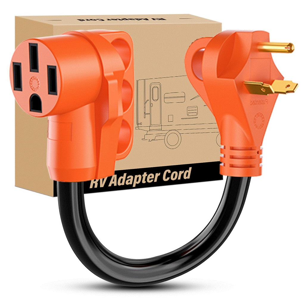 Nilight EV Adapter Cord 30 Amp to 50 Amp 4 Prong Pure Copper New Dryer Outlet to EV Plug Conversion Heavy Duty 10 Gauge Wire Nema 14-30P to 14-50R 30M/50F for Level 2 EVs Using