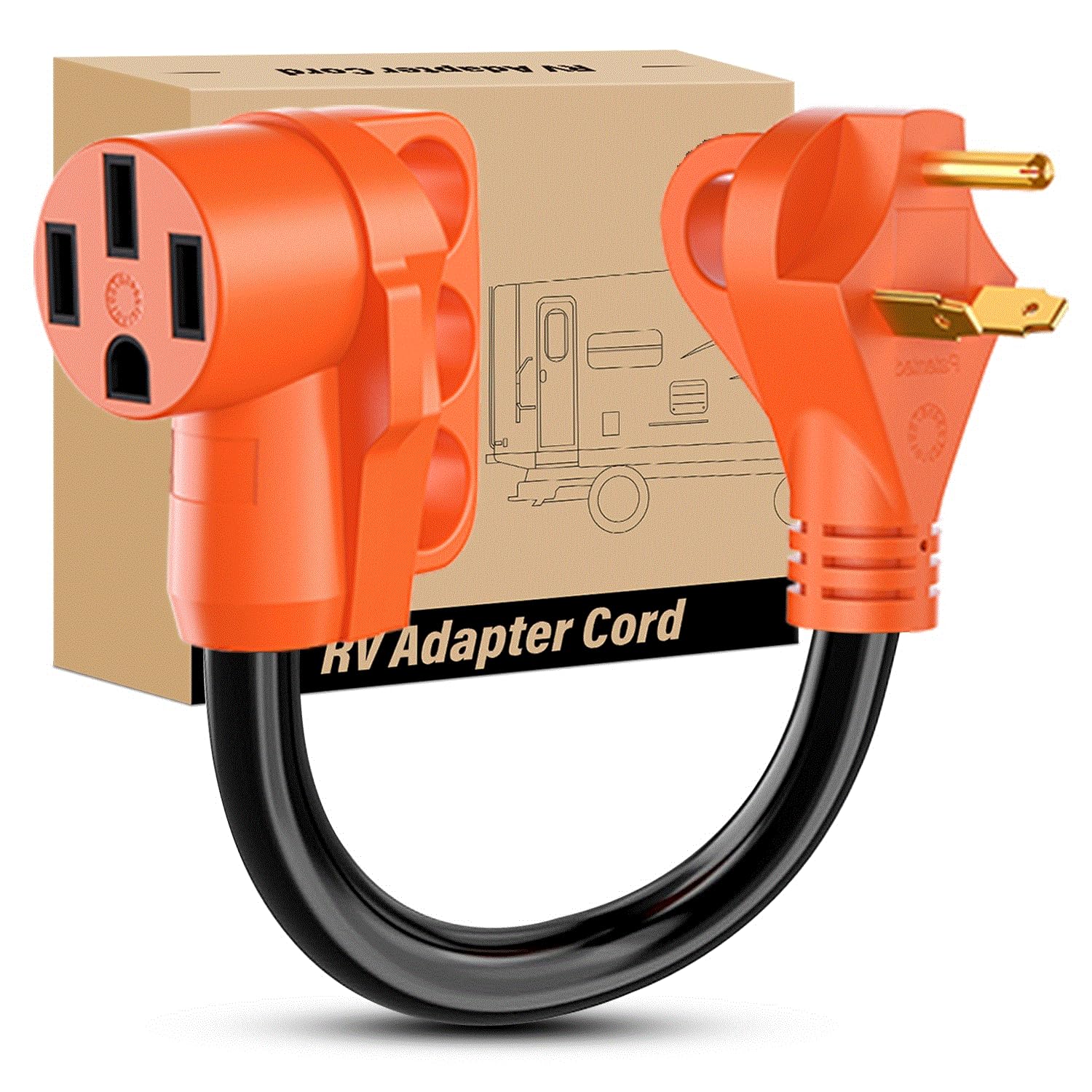 Nilight EV Adapter Cord 30 Amp to 50 Amp 4 Prong Pure Copper New Dryer Outlet to EV Plug Conversion Heavy Duty 10 Gauge Wire Nema 14-30P to 14-50R 30M/50F for Level 2 EVs Using