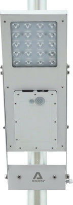 Alpha 1080X Solar Street Light Motion Sensor 3-Mode Street Lamp Dusk to Dawn Dimmable Waterproof Max Pole Diameter 3", Cool White LED