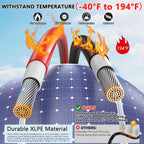 Oududianzi 2x100 Feet Solar Panel Wire, 10AWG Solar Wire Tinned Copper PV Cable for Outdoor Automotive RV Solar Panels Boat Marine
