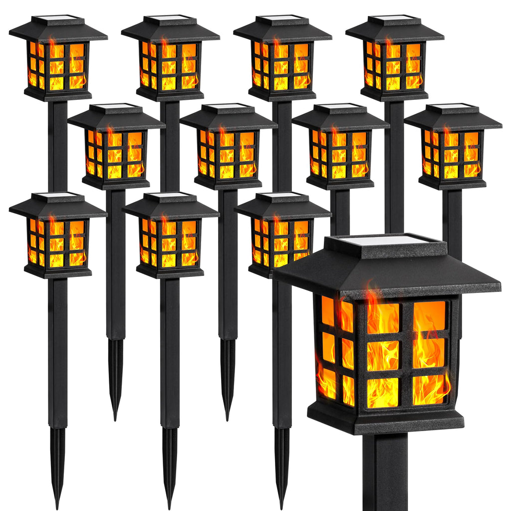 GIGALUMI Solar Outdoor Lights,12 Pack LED Solar Lights Outdoor Waterproof, Solar Walkway Lights Maintain 10 Hours of Lighting for Your Garden, Landscape, Path, Yard, Patio, Driveway
