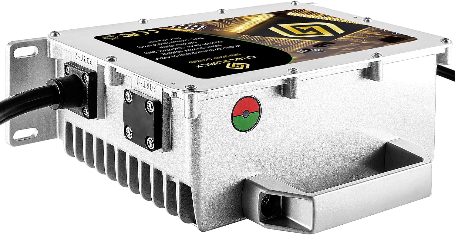 58.4Volt 25Amp(51V25A) Golf Cart Lithium Battery Charger LiFePO4 48V(25A @ 110 VAC & 220 VAC) Matching O-Type（14-8） Terminal Onboard