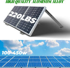 Solar Panel Mounting Brackets, 2 Sets Adjustable Solar Panel Tilt Mount Brackets, 14-27IN Adjust Solar Panel Rack, Support up to 100-450 Watt Mounting Bracket Set, Portable Stand for Roof RV Boat