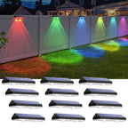 Solar Fence Lights Outdoor - 2700/4000/6000K 3 Mode, 8 Pack Solar Fence Lights Outdoor Waterproof LED, Fence Light Solar Powered for Outside, Backyard, Railing, Step, Patio,Wall and Home Improvement