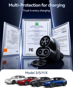 Ecogenix Upgraded 2In1 CCS & J1772 to Tesla Adapter, 250KW Fast CCS1 to Tesla Charging Adapter, Fit for 2021-2026 Tesla Model Y, 3, S, X, Compatible with CCS1& J1772 Level 1 2 3 Charging Stations