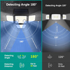 LYWALT Solar Outdoor Lights - 3000LM 188 LED Motion Sensor Outdoor Lights, 4 Heads Security Light,IP65 Waterproof, Easy Install,270°Wide Angle Flood Wall Light with 3 Modes for Backyard Yard (2 Pack)
