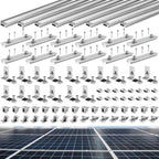 Tandefio Solar Panel Mounting Kit for 4-5 Solar Panels, Panel Kit for Shingle Roof, Adjustable with Clamps, L Shape Brackets, 88 Inch Rails(Silver)