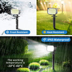 Tadyreal Solar Spot Lights Outdoor 10 Pack, [46 LED/3 Modes] Solar Landscape Spotlights Waterproof, 2-in-1 Auto On/Off Solar Powered Lights for Outside Yard Garden Wall Pathway(Cool White)
