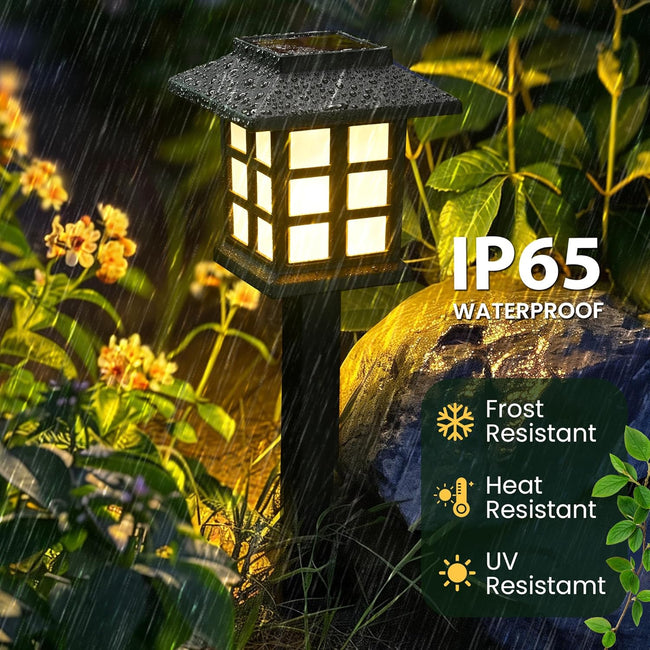 GIGALUMI Solar Outdoor Lights,12 Pack LED Solar Lights Outdoor Waterproof, Solar Walkway Lights Maintain 10 Hours of Lighting for Your Garden, Landscape, Path, Yard, Patio, Driveway Main Image