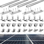 Tandefio Solar Panel Mounting Kit for 4-5 Solar Panels, Panel Kit for Shingle Roof, Adjustable with Clamps, L Shape Brackets, 88 Inch Rails(Silver)