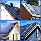 Solar Panel Mounting Bracket Kit, 10Pcs Upgraded Longer Stronger 6 inch Rails Solar Panel Mount for 1-4pcs Thickness 1.4” Solar Panels, w/ Water Drain Clips for Shingle,Slate,Metal and Tin roof
