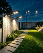 JAYNLT Outdoor Solar Street Light, 3000K/4000K/6500K Dusk to Dawn Solar Flood Light with Motion Sensor, IP67 Waterproof Super Bright LED Outdoor Lighting for Yard, Garage and Other Area Lighting-2pack