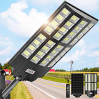 WYWNA 15000W Solar Street Lights Outdoor - Wide Angle Solar Lights Outdoor Motion Sensor, Commercial Parking Lot Light Dusk to Dawn, 7000K LED Street Light Heavy Duty IP66 Waterproof 2-Pack