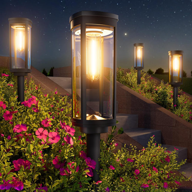 BITPOTT Bright Solar Pathway Lights Outdoor, 8 Pack Solar Powered Garden Lights Waterproof IP65, Auto On/Off Outdoor Light for Lawn Patio Walkway Driveway Decor Landscape Lighting Hover Image