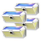 TECKNET 416 LED Solar Lights Outdoor Waterproof, 4200lm 300° Angle & 3 Lighting Modes Motion Sensor Outdoor Lights,2 Pack Solar Powered Flood Wall Lights for Home Patio Fence Yard Deck Garage Street