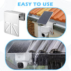 Saysurey 2 Pcs Standard Size Gutter Mount Stainless Steel Bracket No-Drill Anti-Rust Solar Security Camera Holder with Stainless Screws Gutter Mount for Security Camera Outdoor Use