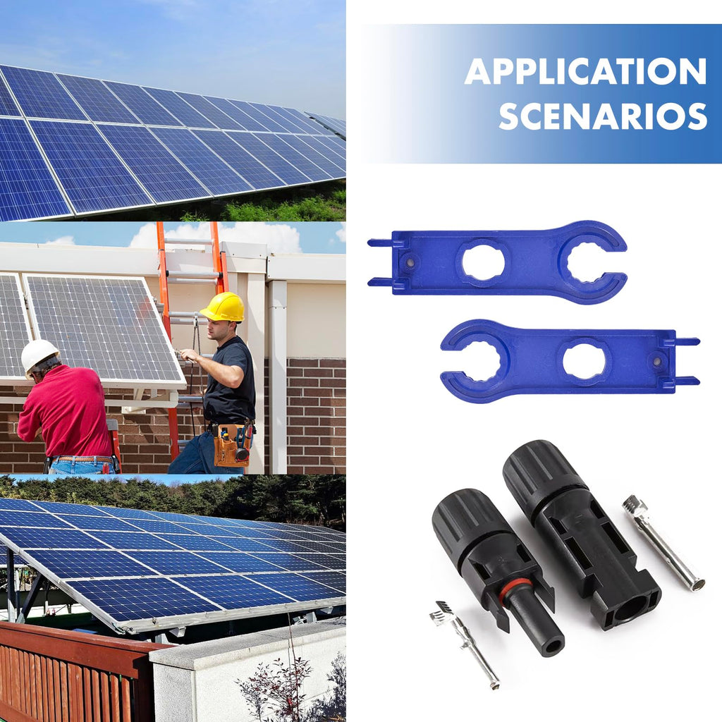 Usngsny 16 PCS Solar Panel Connectors, Male/Female IP67 Waterproof 1000V 30A Solar Cable Connectors (8 Pairs) with 2 Spanners（10AWG）