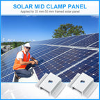 Zhengmy 100 Pack Solar Panel Mid Clamps 1.06 Inch Solar Panel Bracket Aluminium Mounting Accessories Aluminum Solar Mid Clamp for Solar Panel Mounting Solar Panel Mid Clamp