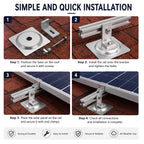 Otoolling 8 Pack L Foot Solar Rack Mount with Integrated Flashing, No Penetration EPDM Waterproof Gasket, 500 lb Load, Aluminum L Bracket for Asphalt Shingle Pitched Roof PV Rail Racking System
