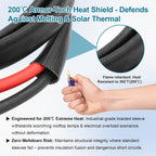 8AWG Solar Cable - 15FT Solar Panel Extension Cord 8 Gauge PV Wire with Flame Retardant Protective Sleeving Female & Male Waterproof Connector for RV, Photovoltaic Systems, Solar Panels (15 Feet)