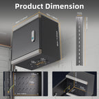 Joinfworld Outdoor Electrical Metal Box 11.8" x 11.8" x 7" Weatherproof Outdoor Junction Enclosure Steel Box with Lock Din Rail Cable Gland