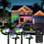 Linkind Smart Solar Spot Lights Outdoor SL5C, Solar Lights Outdoor Spotlight Cool/Warm White/Color Changing, APP/Voice Control IP67 Landscape Lighting for Yard, Garden, Pathway(2 Pack)