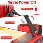 RunningSnail Emergency Hand Crank Radio With LED Flashlight For Emergency, AM/FM NOAA Portable Weather Radio With 2000mAh Power Bank Phone Charger, USB Charged & Solar Power For Camping, Emergency