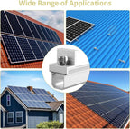 Anbte Solar Panel Bracket Kit, 6 Pcs 7.87 in Aluminium Solar Panel Mounting Rail 30mm/35mm Solar Panel End Clamps, Solar Panel Brackets for Metal Roof, Tin Roof, Flat Roof, Sheet Roof, RV, Silver