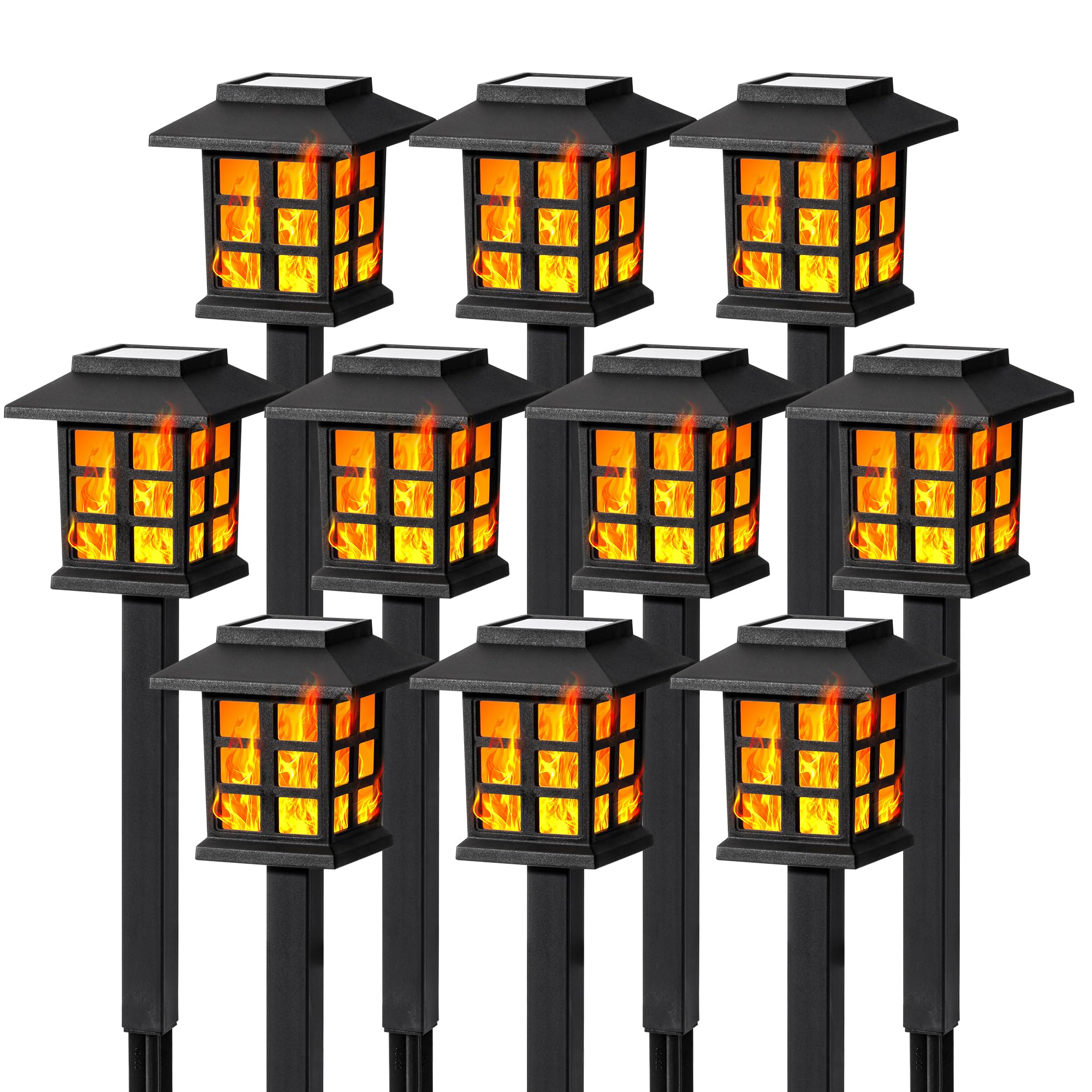 GIGALUMI Solar Outdoor Lights,12 Pack LED Solar Lights Outdoor Waterproof, Solar Walkway Lights Maintain 10 Hours of Lighting for Your Garden, Landscape, Path, Yard, Patio, Driveway