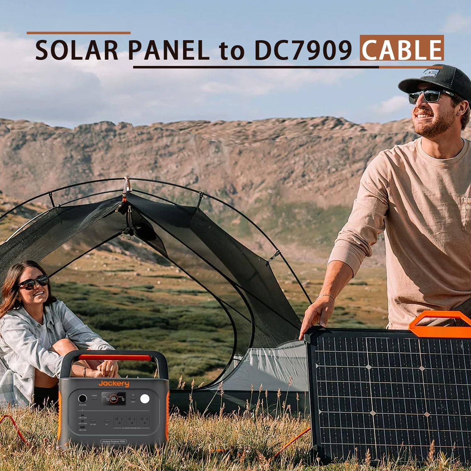 COMeap Solar Panel Adapter for Jackery, 6FT/1.8M Compatible with MC-4 to DC 8mm Extension Cable with DC7909 to DC8020/DC5525 Connector for GZ Yeti Bluetti Solar Generator Power Station 12AWG - Orange