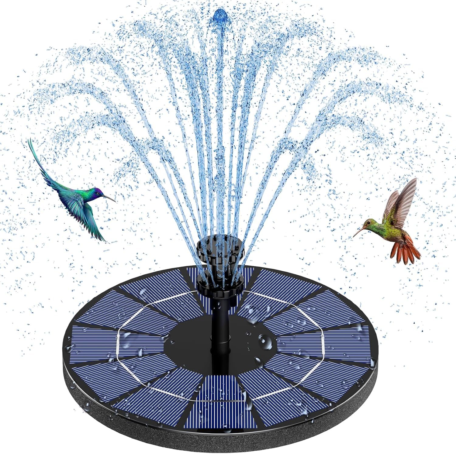 AISITIN 3.5W Solar Fountain Pump for Water Feature Outdoor DIY Solar Bird Bath Fountain with Multiple Nozzles, Solar Powered Water Fountain for Garden, Ponds, Fish Tank and Aquarium