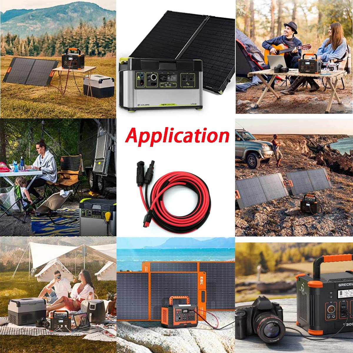 Magiktech Solar Panel Kits Charge Cable Compatible with Anderson Adapter and Solar Connectors for Portable Power Stations Solar Generators (10AWG 6 FT Horizontal)
