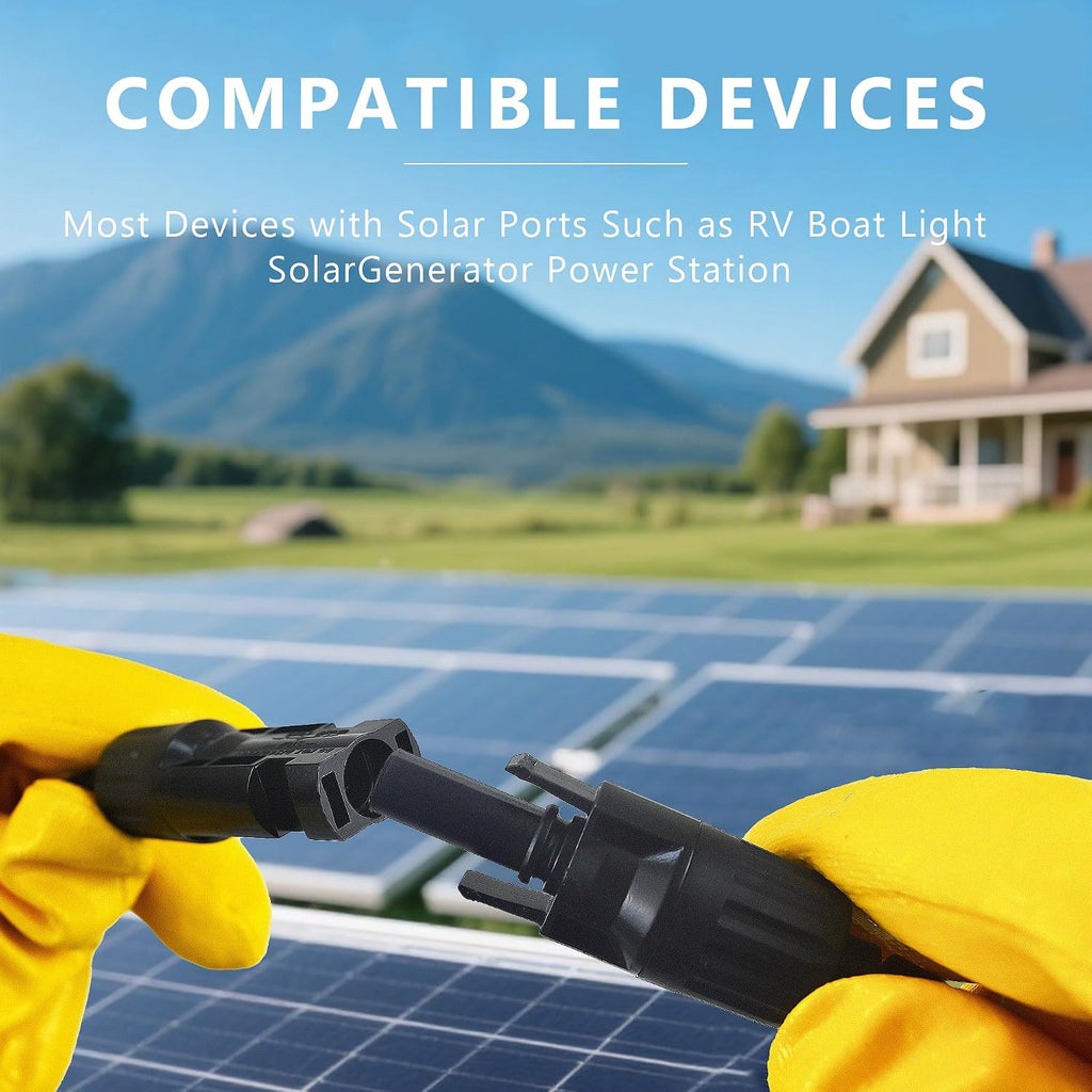 ZIBOO PVLEAD1 Solar to 4mm Test Lead Set, Solar Test Cables Wires 1000V/20A for Photovoltaic Solar Panel System, Compatible with Fluke 87VMAX-PVLEAD1,SMFT-1000