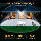 TECKNET 416 LED Solar Lights Outdoor Waterproof, 4200lm 300° Angle & 3 Lighting Modes Motion Sensor Outdoor Lights,2 Pack Solar Powered Flood Wall Lights for Home Patio Fence Yard Deck Garage Street