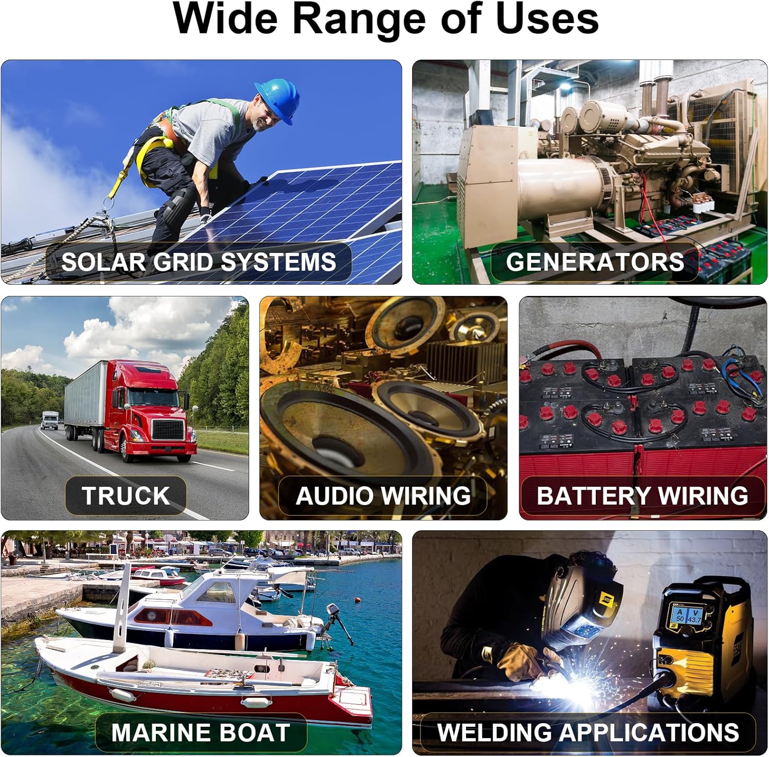 iGreely 4 AWG Gauge Wire Pure Copper Welding Battery Cable for Vehicle Solar,10Ft Black+10Ft Red Flexible OFC Cables with 5pcs of 5/16" & 5pcs 3/8" Copper Lug Terminal Connector Heat Shrink Tubing