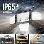 LYWALT Solar Outdoor Lights - 3000LM 188 LED Motion Sensor Outdoor Lights, 4 Heads Security Light,IP65 Waterproof, Easy Install,270°Wide Angle Flood Wall Light with 3 Modes for Backyard Yard (2 Pack)