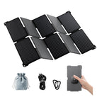 GEYOTO 35W Solar Panel Charger with USB-A and USB-C Ports, 25.4% High Efficiency Folding Portable Solar Charger Compatible with Phones,Power Bank,IP68 Waterproof Solar Charger for Backpacking