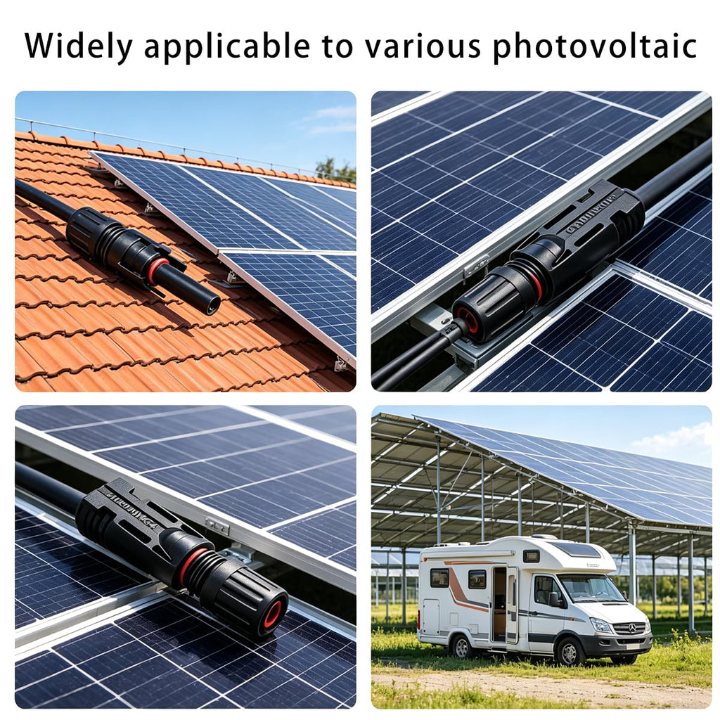dakewang 24 Pairs 1000V 30A Solar Panel Connectors, 14-10AWG Crimping Tool and Heavy Duty Wire Stripper for MC4 Connectors and Solar Cable.