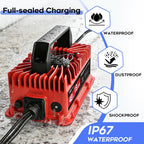 EPOWREY 15 AMP 48 Volt Golf Carts Battery Charger for Club Car 3-Pin Round Plug,for Lead Acid Battery