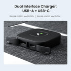 GEYOTO 35W Solar Panel Charger with USB-A and USB-C Ports, 25.4% High Efficiency Folding Portable Solar Charger Compatible with Phones,Power Bank,IP68 Waterproof Solar Charger for Backpacking