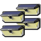 TECKNET 416 LED Solar Lights Outdoor Waterproof, 4200lm 300° Angle & 3 Lighting Modes Motion Sensor Outdoor Lights,2 Pack Solar Powered Flood Wall Lights for Home Patio Fence Yard Deck Garage Street
