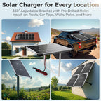 Voltset 12V Solar Battery Charger - 20W Waterproof Solar Panel Kit with Smart MPPT Controller - Trickle Charger Maintainer for Car RV Boat Marine Trailer Automotive Trailer Truck Motorcycle