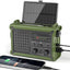 Solar Radio Emergency Hand Crank 12000mAh with Clear Signal, AM FM NOAA Weather Radio Battery Operated with 2-Mode LED Flashlight Cell Phone Charger Dual Outputs SOS